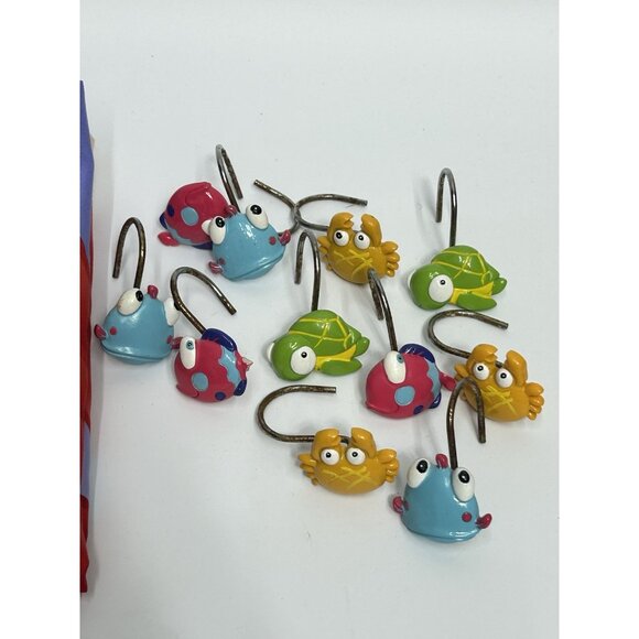 Disney Shower Curtain & 11- Hooks The Little Mermaid Cloth Red Hair Ariel - Picture 2 of 3